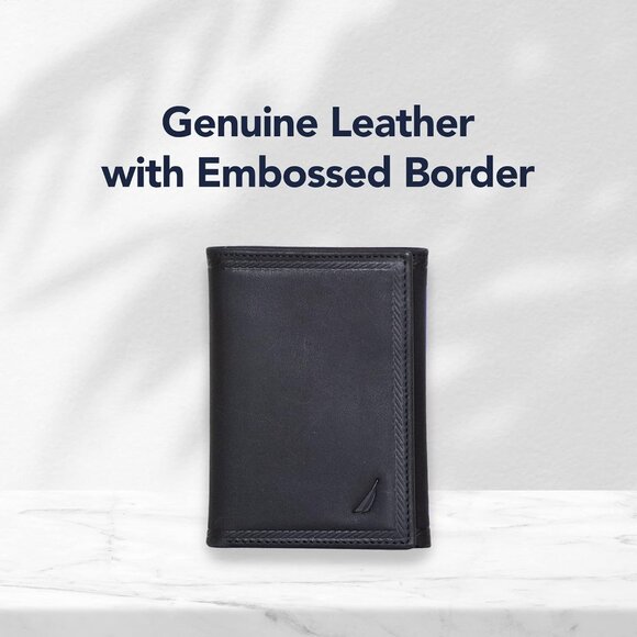 Men's Classic Leather Trifold RFID Wallet (Available in Smooth or Pebble Grain) - Picture 8 of 10